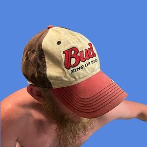 Super Vintage Budweiser “Bud King of Beers” multi tone adjustable baseball hat